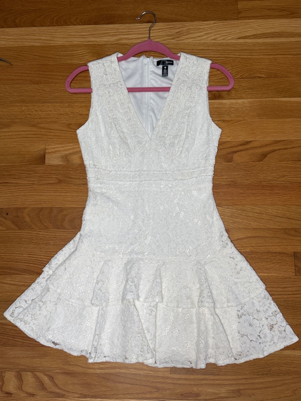 Aqua White Lace Dress